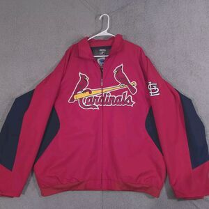St Louis Cardinals Dugout Jacket Majestic MLB Baseball Authentic Zip-Up Mens 2X